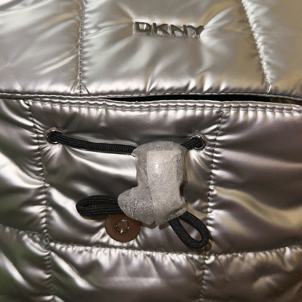 DKNY || NWT || Giania Puffy Silver Backpack - Picture 5 of 6